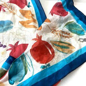 Hand painted Silk Scarf, Israel, Signed